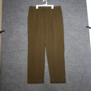 Ermenegildo Zegna Dress Pants Mens 36 Brown Pleated Smart Casual Business